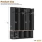 HOMLUX 4-Hook Hall Tree with 8-Door in Black and Walnut, , large