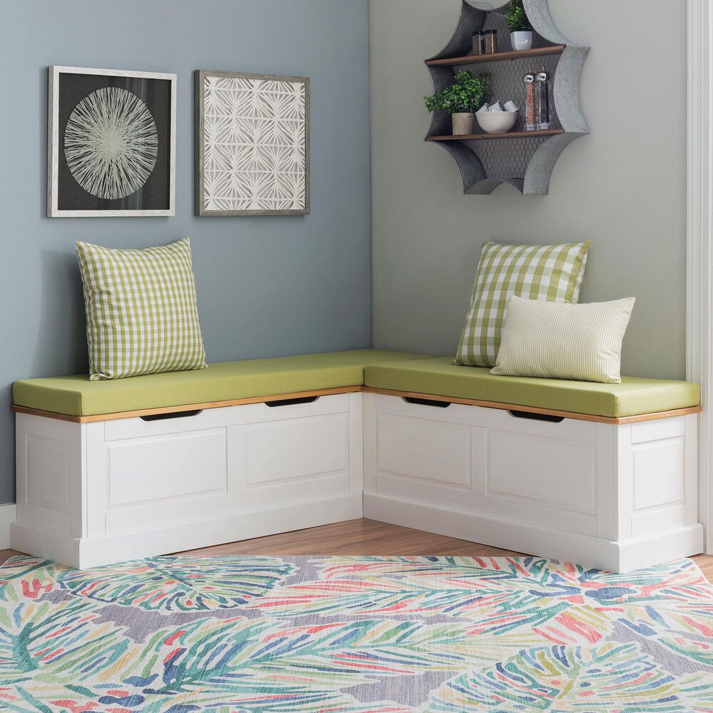 Linon Home Decor Tobin 5-Piece Nook Cushion Set in Apple Green, , large