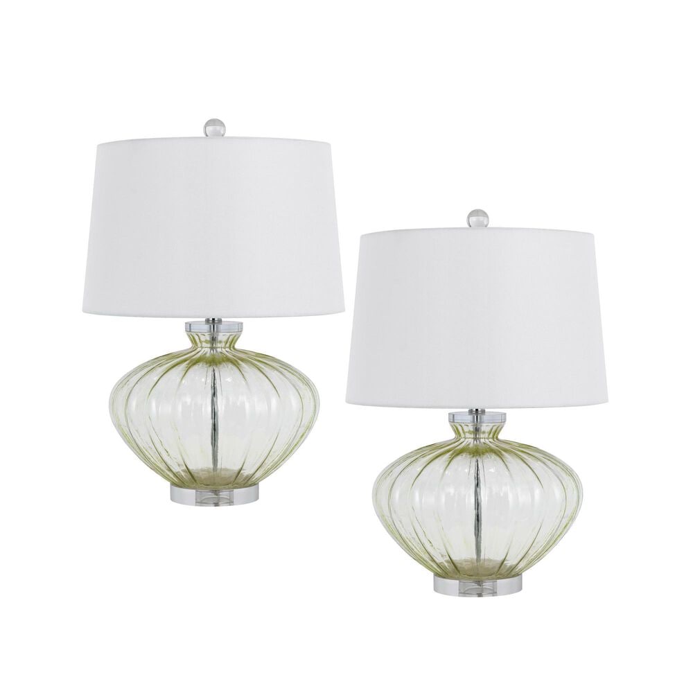 Cal Lighting Delta Glass Table Lamp Pair, , large