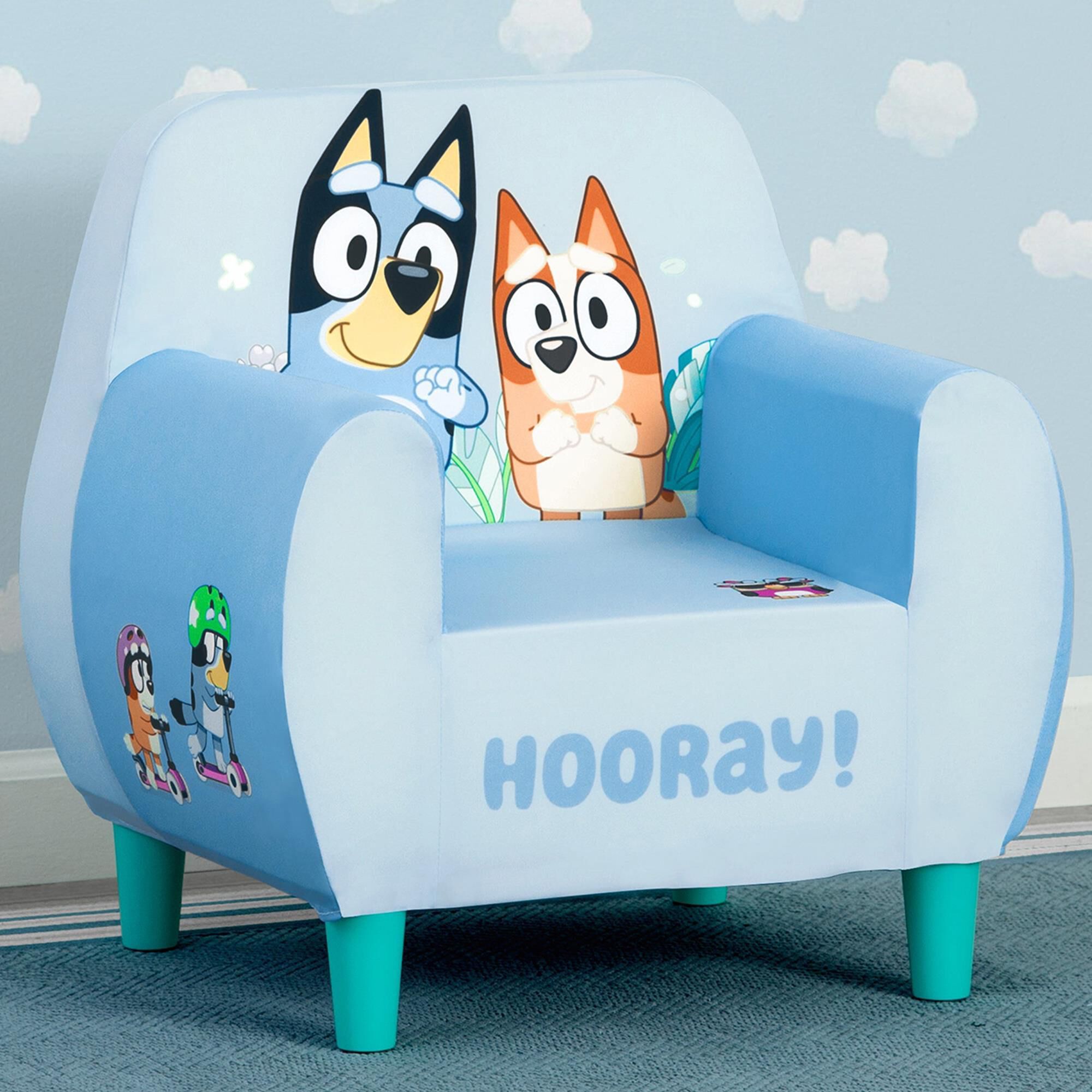 Blue baby chair discount