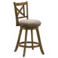 Armen Living Kodi Swivel Counter Height Stool with Static Gray in Sepia Brown, , large