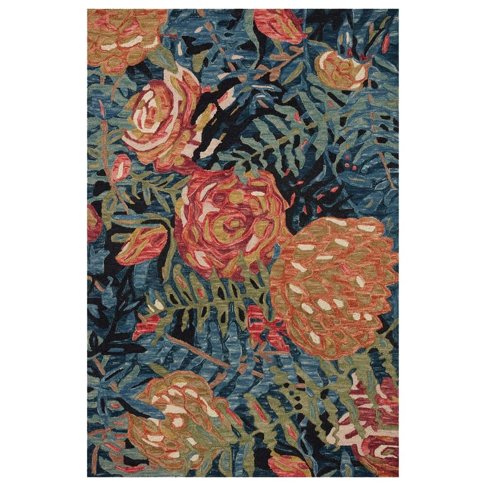 Loloi Belladonna 5" x 7"6" Black and Fiesta Area Rug, , large