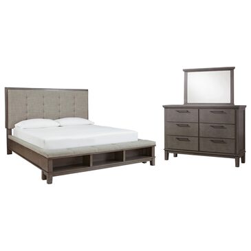 Signature Design by Ashley Hallanden 3 Piece King Bedroom Set in Antiqued Gray Wash, , large