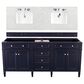 James Martin Vanities Brittany 72" Double Bathroom Vanity in Victory Blue with 3 cm Eternal Jasmine Pearl Quartz Top and Rectangle Sinks, , large
