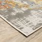 Oriental Weavers Caravan Desert Storm 3"3" x 5" Beige and Blue Area Rug, , large