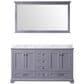 Lexora Home Dukes 60" Double Bathroom Vanity in Dark Grey with White Carrara Marble Top, Rectangular Sinks and 58" Mirror, , large