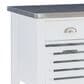 Linon Home Decor Robbin Kitchen Cart in White and Stainless Steel, , large