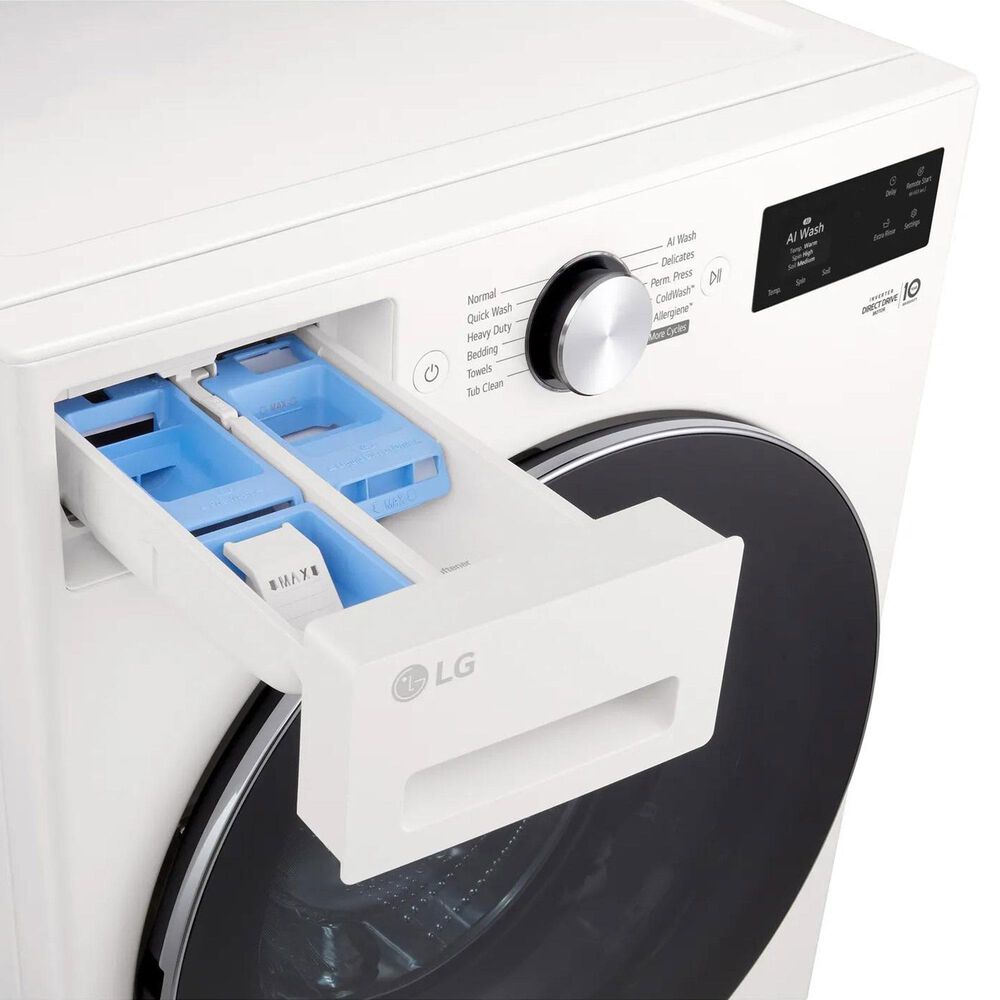 LG 5 Cu. Ft. Smart Front Load Washer and 7.4 Cu. Ft. Electric Dryer Laundry Pair in Alpine White, , large