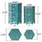 Hearth and Haven Eliana 2-Piece Outdoor Hexagon Metal Side Table Set with Sunburst Cut Out Design in Teal, , large