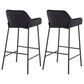 LumiSource Daniella Bar Stool with Black Velvet Upholstery in Black (Set of 2), , large