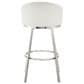 Blue River Eleanor Swivel Barstool with White Cushion in Brushed Stainless Steel, , large