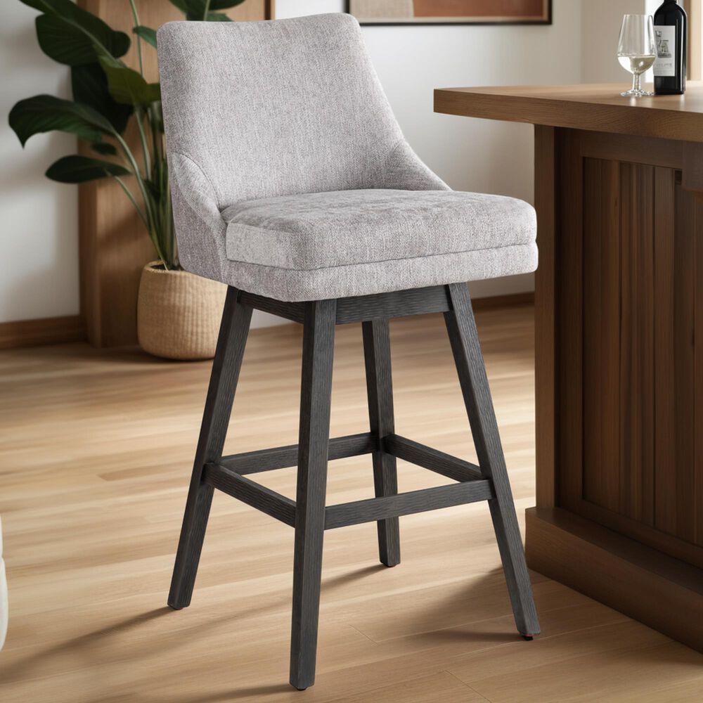 Armen Living Branson 30" Swivel Bar Stool in Gray, , large