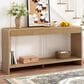 Hearth and Haven 3-Drawer Console Table with Open Shelf in Brown, , large