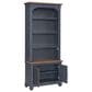 Legends Home Americana 2-Piece Executive Desk with Bookcase Pier Set in Corduroy Blue and Whiskey, , large
