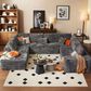 HOMLUX Modular Floor Sofa with Plush Corduroy, Big Comfy U-Shaped Sectional Couch in Gray, , large