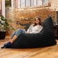Jaxx Saxx Mondo Fur Bean Bag Lounge Chair in Black, , large