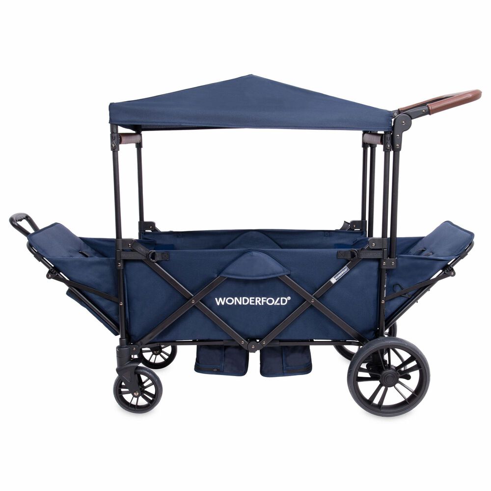 Wonderfold XR Series Rev 2-Seater Stroller Wagon in Navy, , large