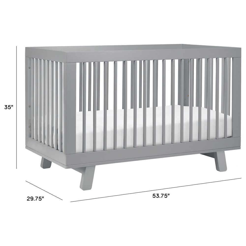 Babyletto Hudson 3-In-1 Convertible Crib and Toddler Conversion Kit in Grey, , large
