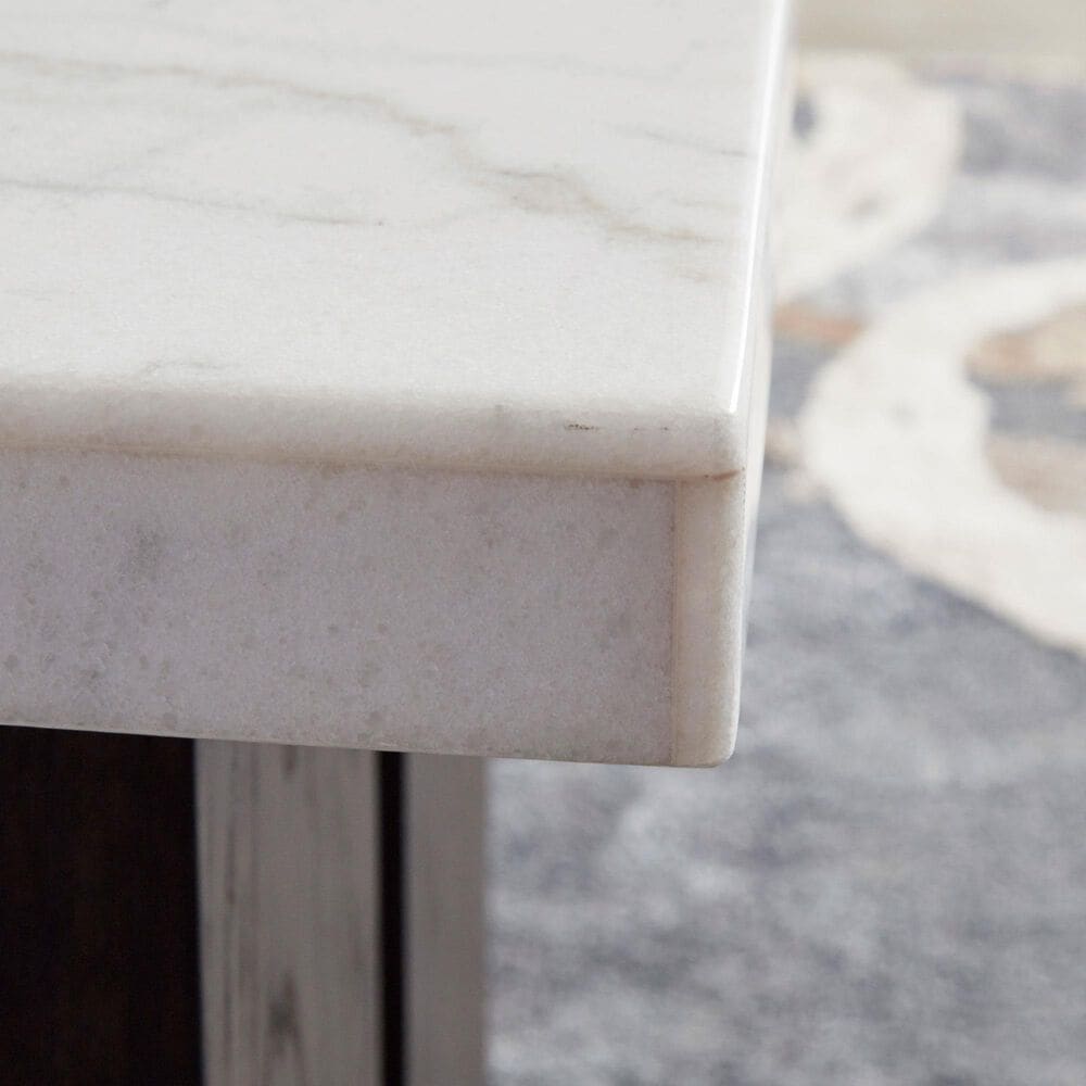 Ashley Burkhaus End Table in White and Dark Brown, , large
