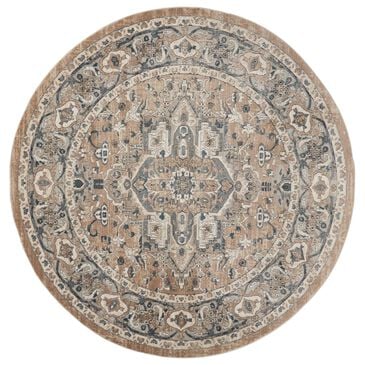Nourison Quarry QUA05 7"10" Round Beige and Grey Area Rug, , large