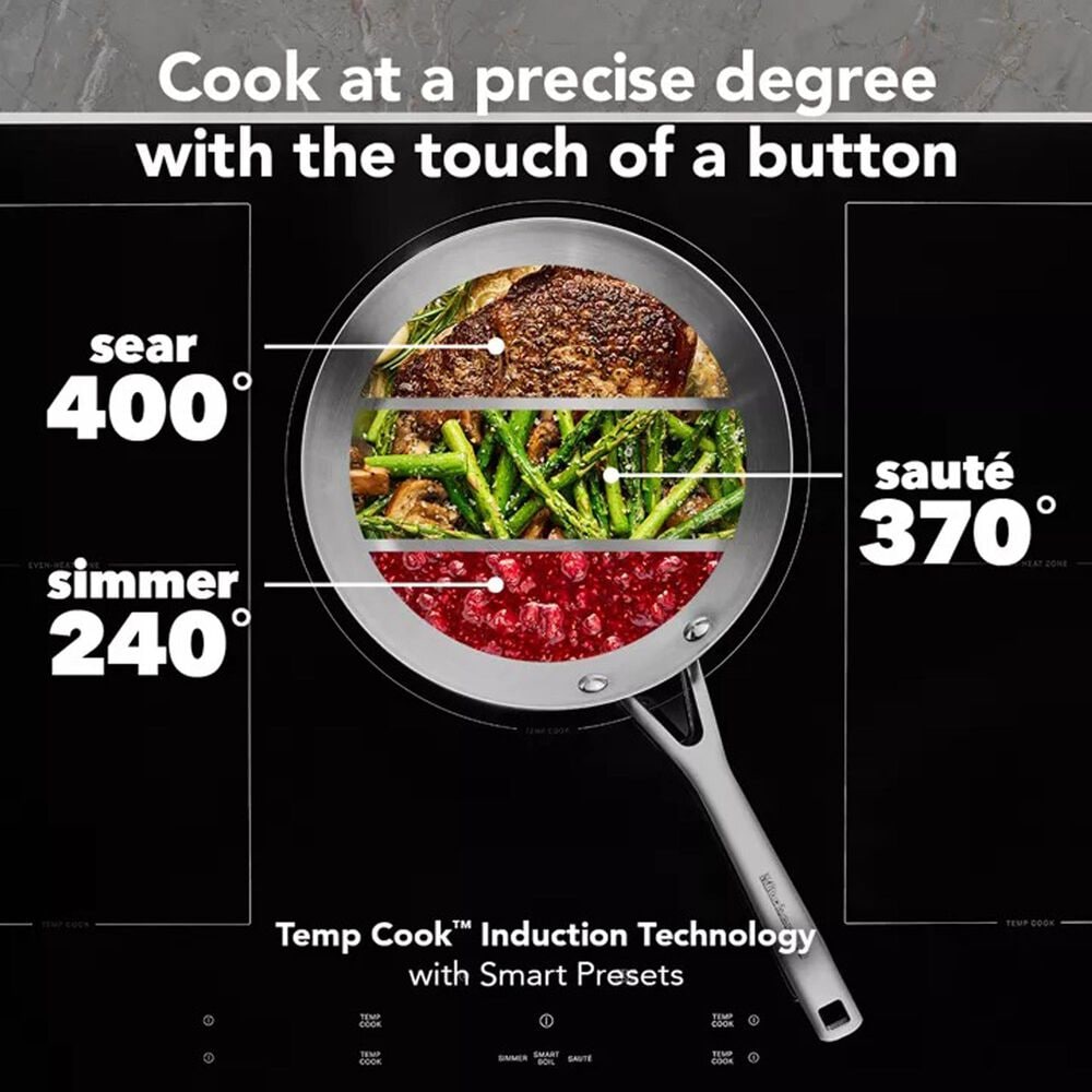 Whirlpool 36&quot; Induction Cooktop with Temp Cook and 5 Cooking Zones in Black and Stainless Steel, , large