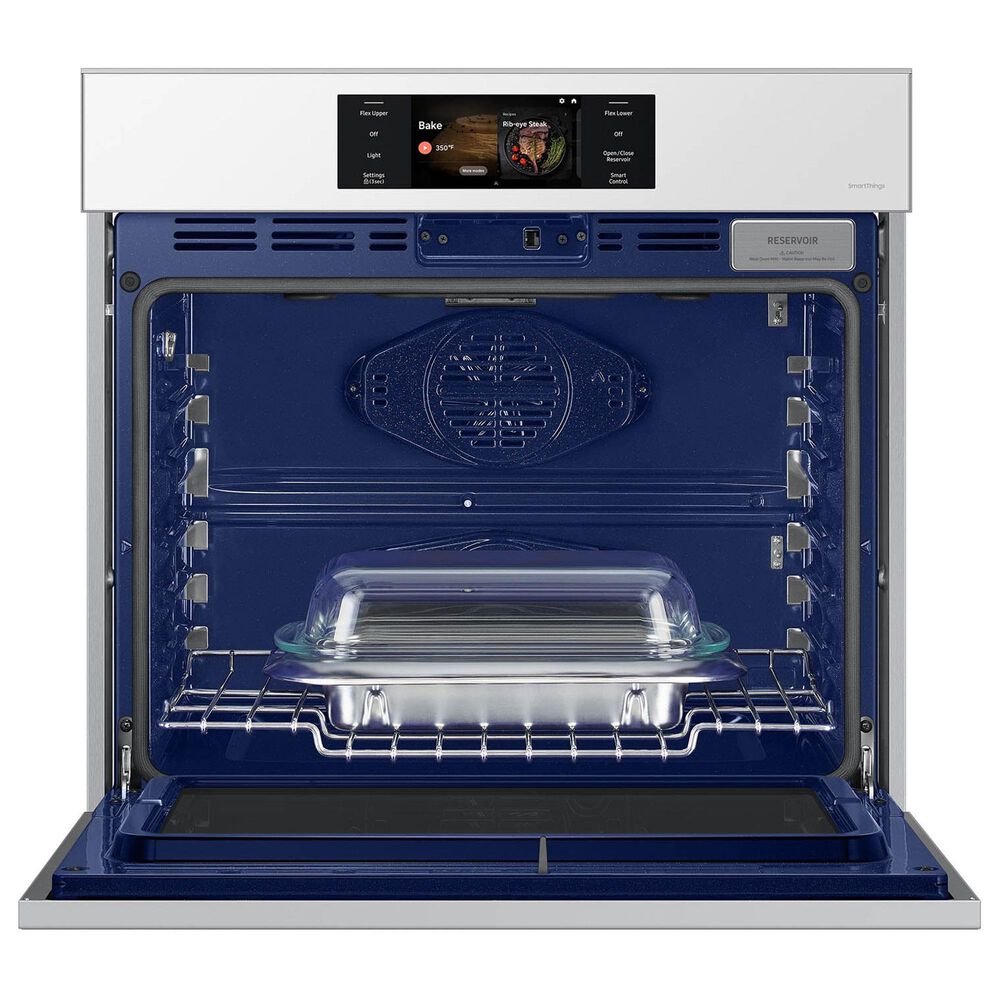 Samsung Bespoke 2-Piece Kitchen Package with White Bespoke 30" Single Wall Oven and Stainless Steel 30" Electric Cooktop, , large