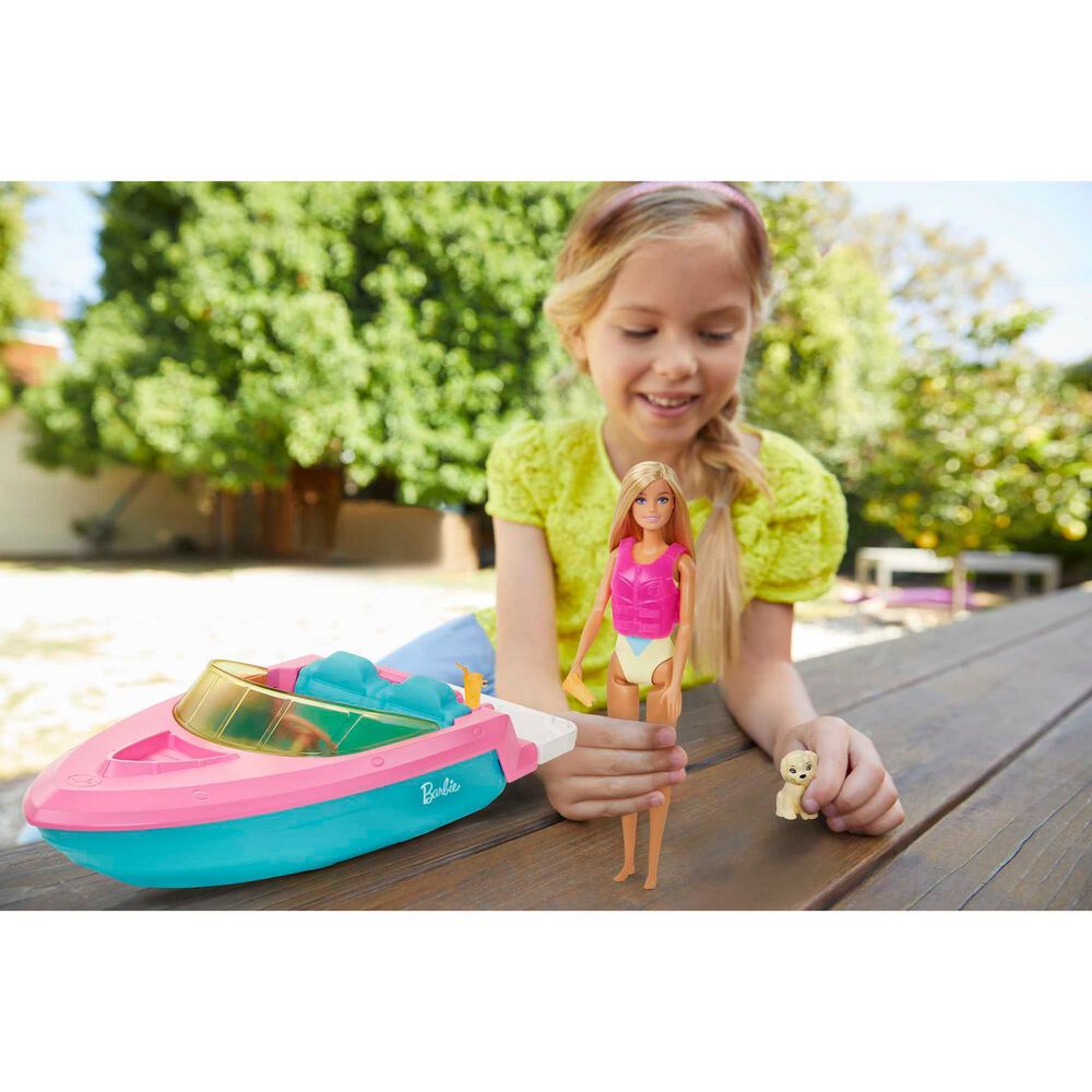 Barbie Boat Vehicle with Puppy, , large