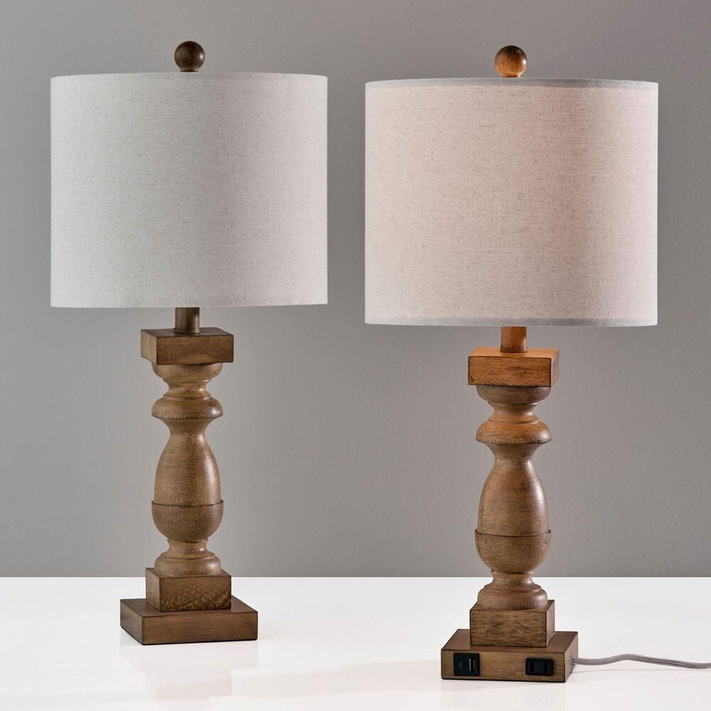 Adesso Jolene Table Lamps with USB in Natural (Set of 2), , large