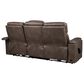 Aurora Furnishings Power Reclining Sofa with Power Headrests in Teramo Brown, , large