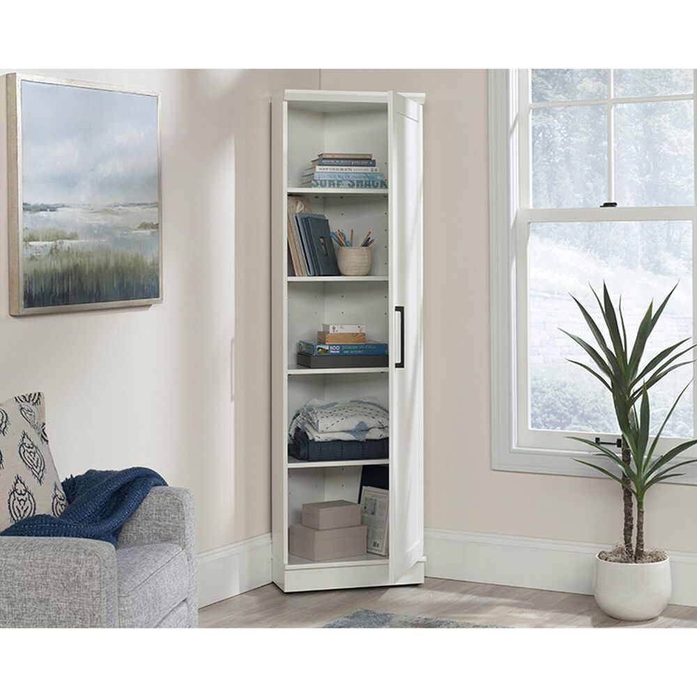 Sauder Homeplus 5-Shelf Corner Storage Cabinet in Soft White, , large