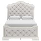 Millenium Arlendyne Queen Upholstered Bed with 2 Nightstands in Antique White, , large