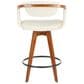 Lumisource Oracle Swivel Counter Stool with Cream Cushion in Walnut and Black, , large