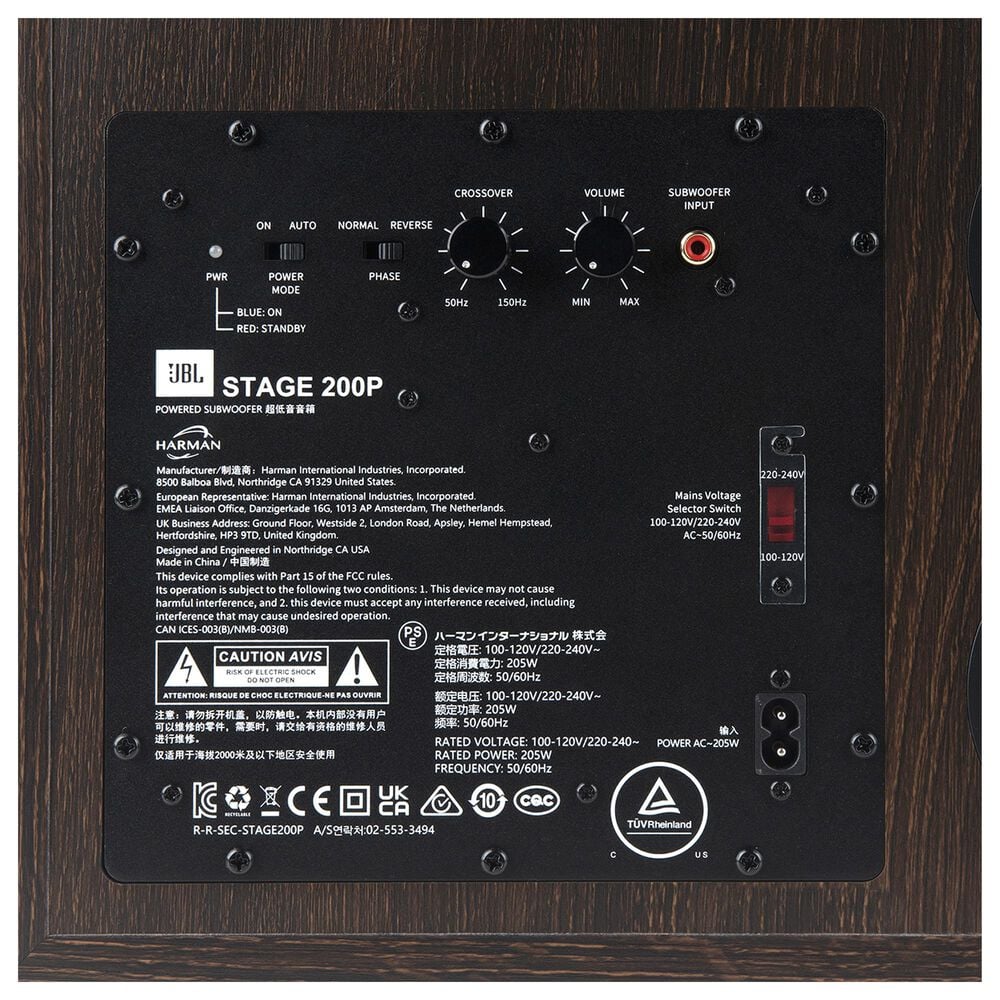 JBL Stage 220P Powered Subwoofer in Black and Espresso, , large