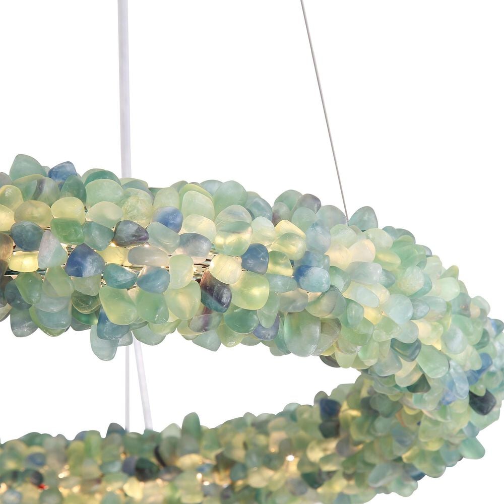 Golden Lighting Corallo 30" 1-Light LED Chandelier with Turquoise Shade in Gold, , large