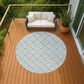 Dalyn Rug Company Soft Essentials Plaid Sky 8" Round Indoor/Outdoor Area Rug, , large