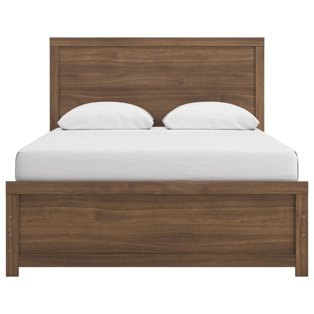 Ashley Broachmyn Queen Panel Bed with 2 Nightstands in Warm Auburn, , large