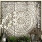 Maple and Jade 36" x 36" Square Embossed Floral Home Wall Decor in Weathered Gray and Dark Silver, , large