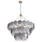 Golden Lighting Cascada 3-Tier 13-Light Pendant with Smoke Plated Glass Shade in Aegean Silver, , large