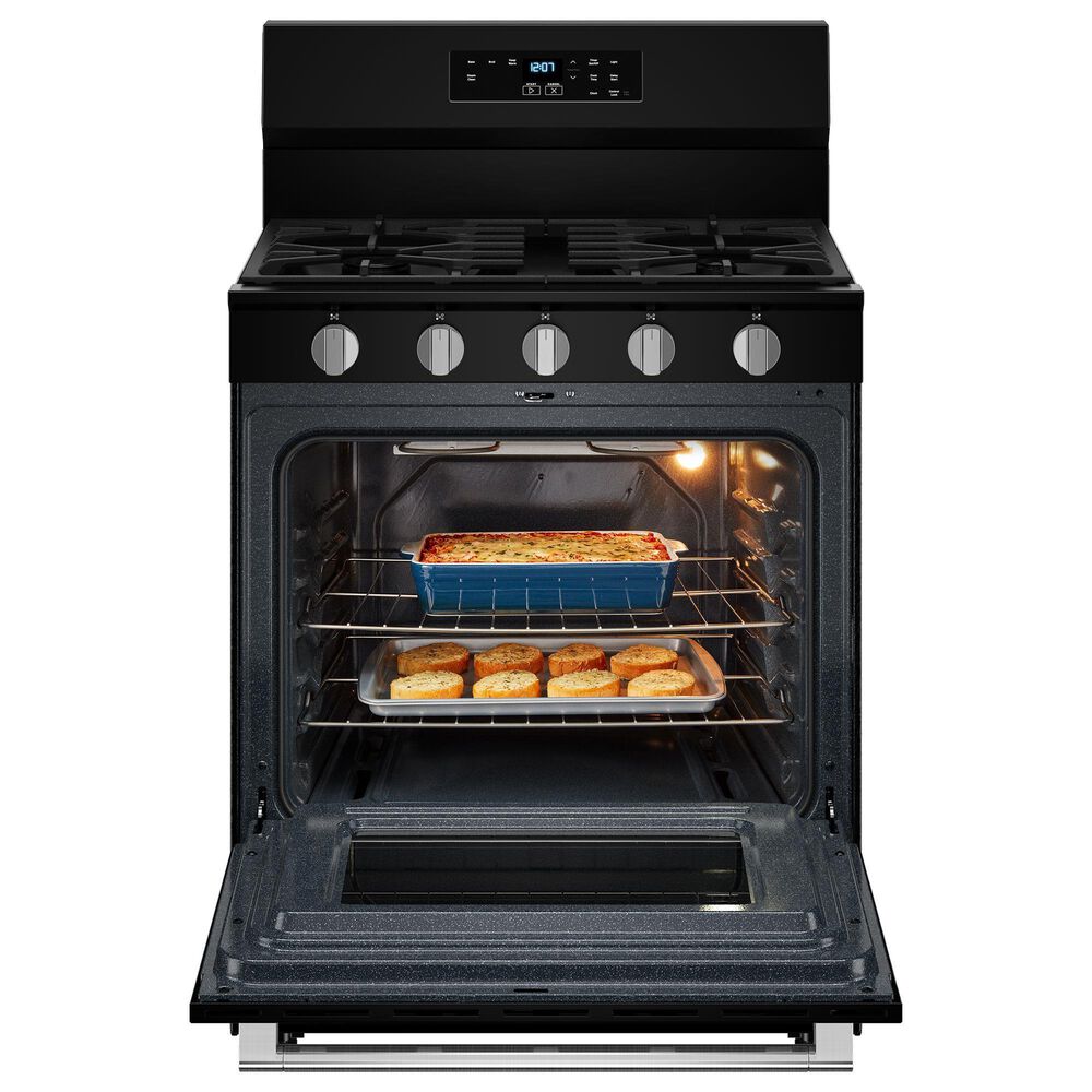 Maytag 5.0 Cu. Ft. Freestanding Gas Range with Steam Clean in Black, , large
