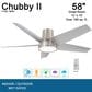 Minka-Aire Chubby II 58" Smart Indoor/Outdoor Ceiling Fan in Brushed Nickel Wet, , large