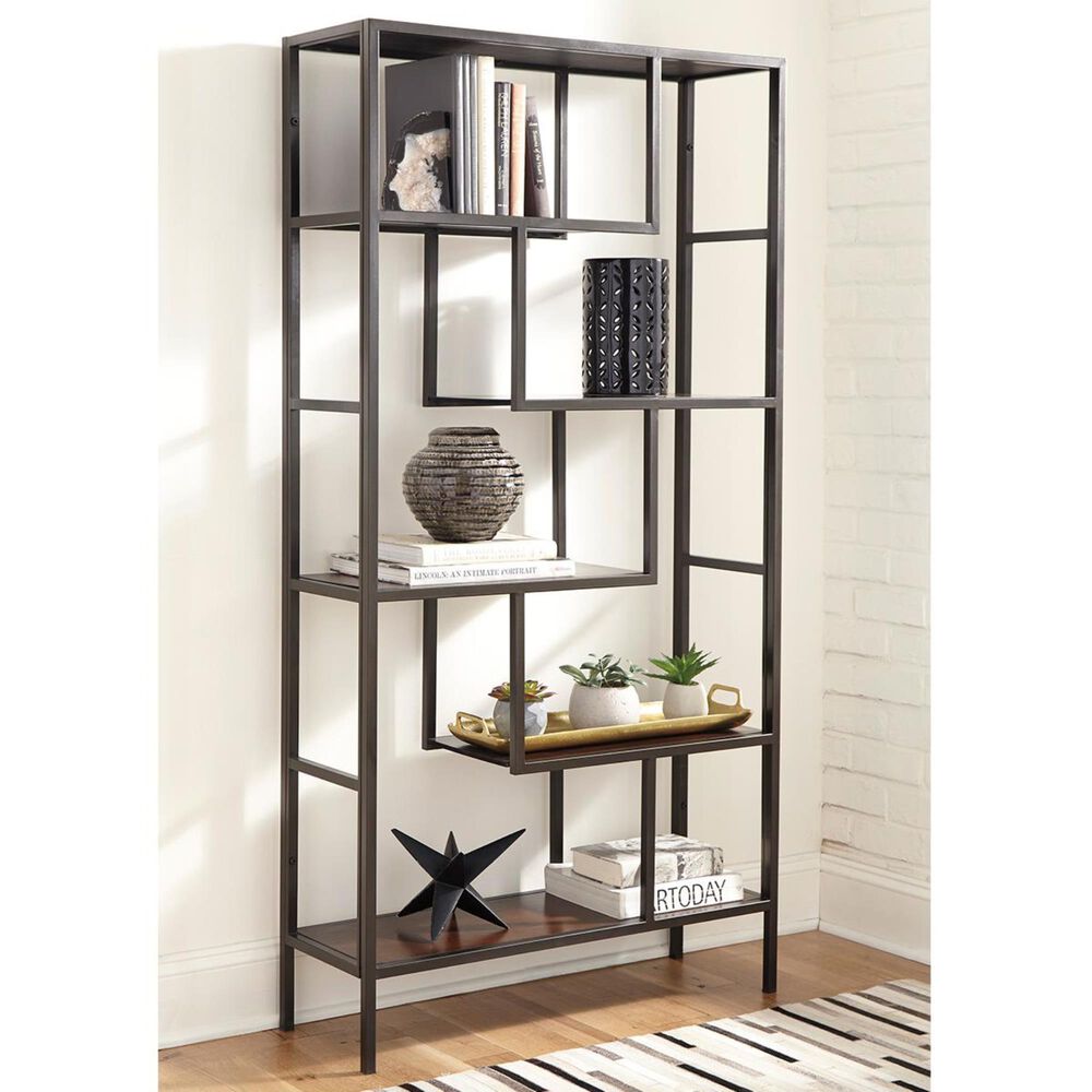 Ashley Frankwell Bookcase in Brown and Black, , large