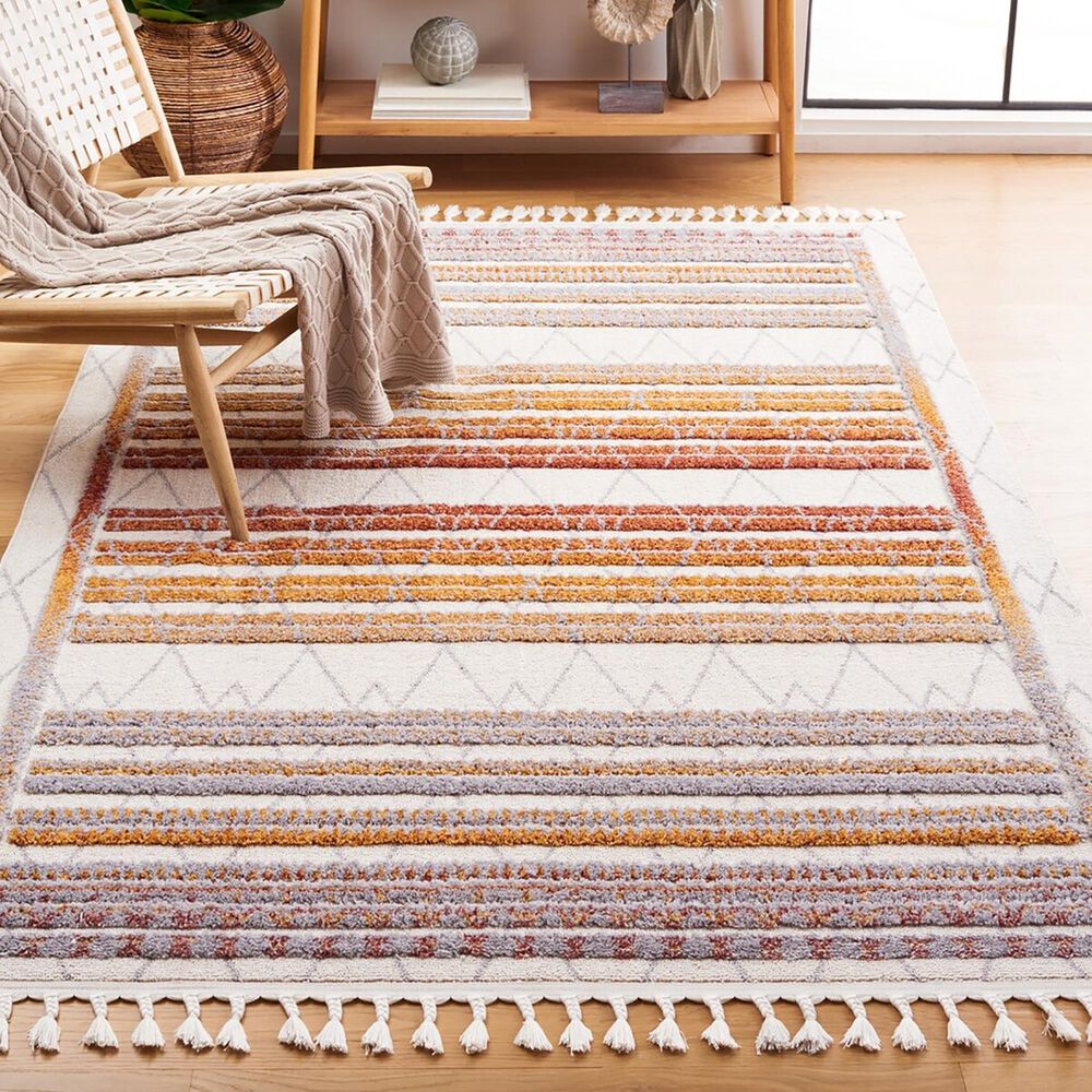 Safavieh Marrakesh Striped Southwestern 4&#39; x 6&#39; Grey and Multicolor Area Rug, , large