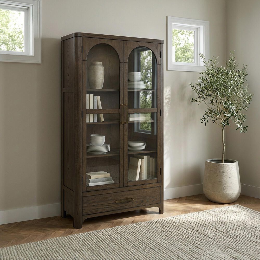 Ashley Radkin Display Cabinet in Burnished Brown, , large