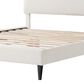 Furniture of America Gail Queen Upholstered Platform Bed with Rounded Headboard in White, , large