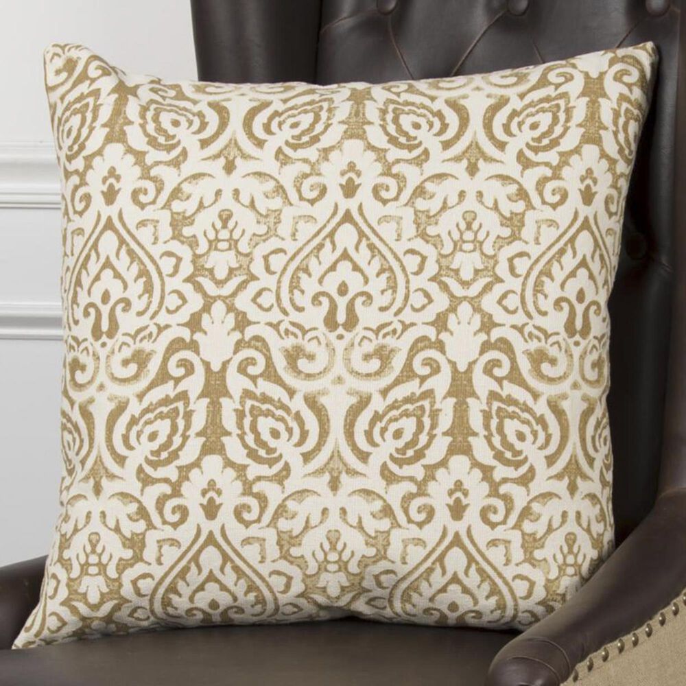 Rizzy Home 22" x 22" Pillow Cover in Gold and White, , large
