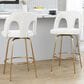 LumiSource Ava Swivel Counter Stool with Snow White Fabric Upholstery in Gold (Set of 2), , large