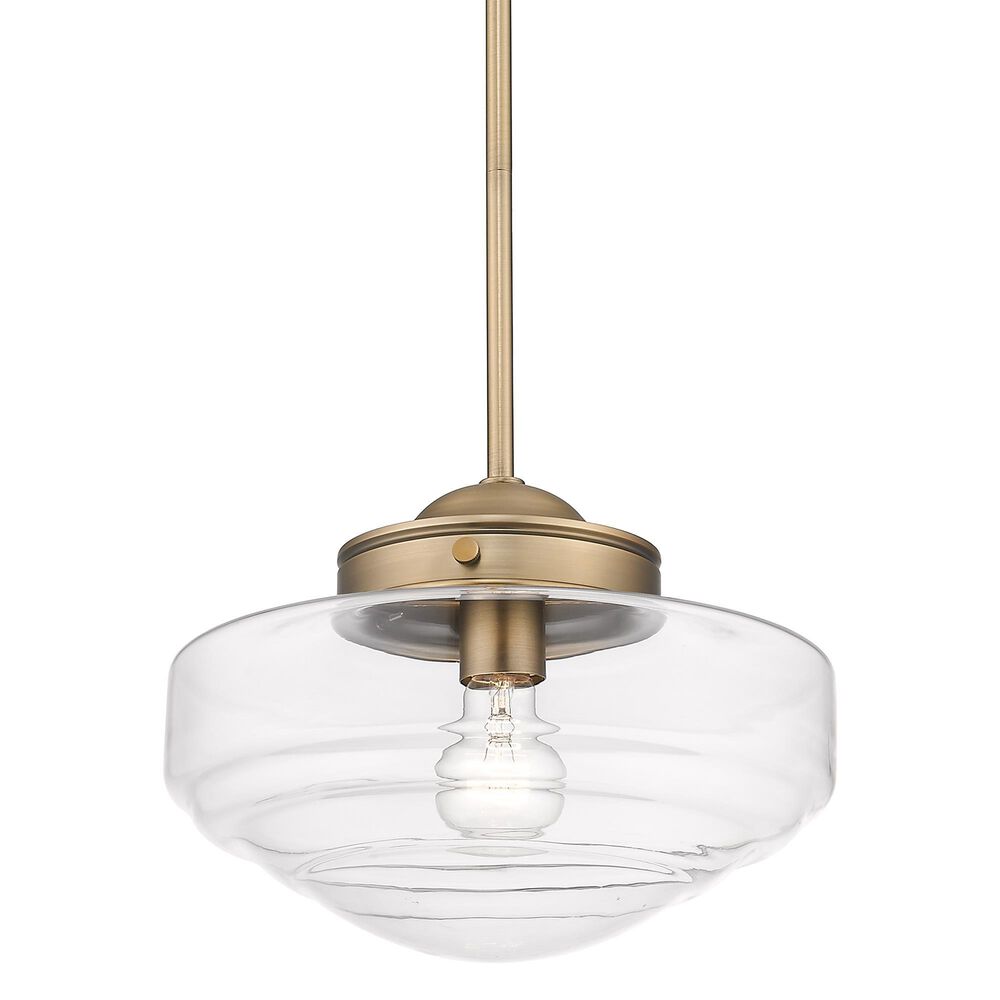 Golden Lighting Ingalls Medium Pendant with Clear Glass in Modern Brass, , large