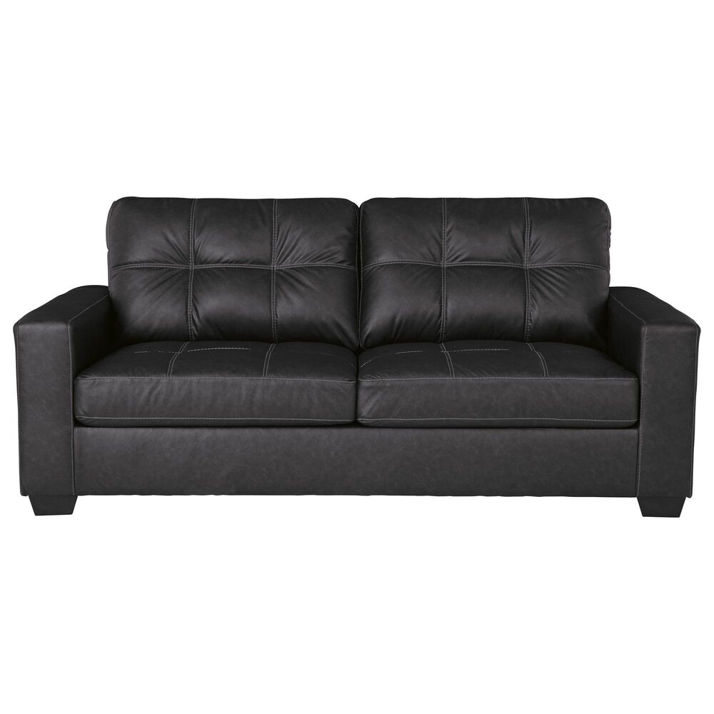 Ashley Barlin Mills Stationary Sofa and Loveseat Set in Carbon, , large