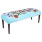 LR Home Floral Accent Bench in Blue and Multicolor, , large