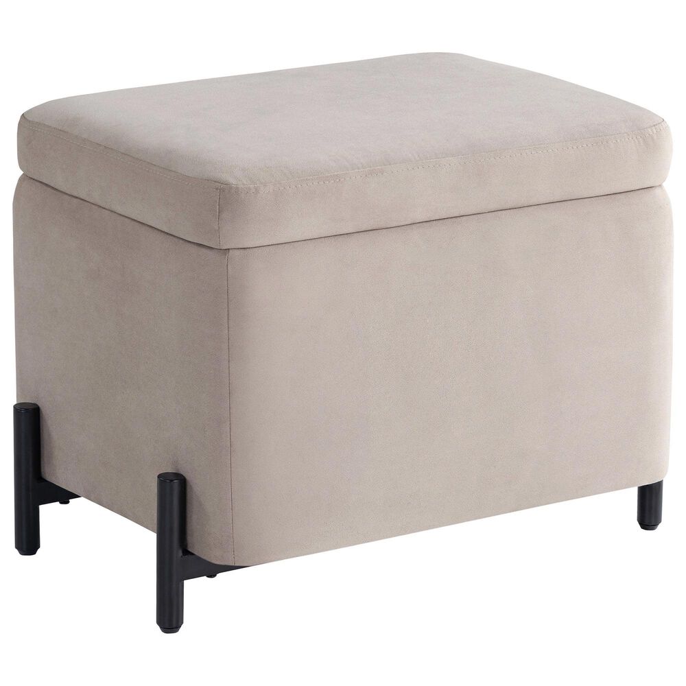 Lifestyle Solutions Kona Small Storage Ottoman in Taupe, , large